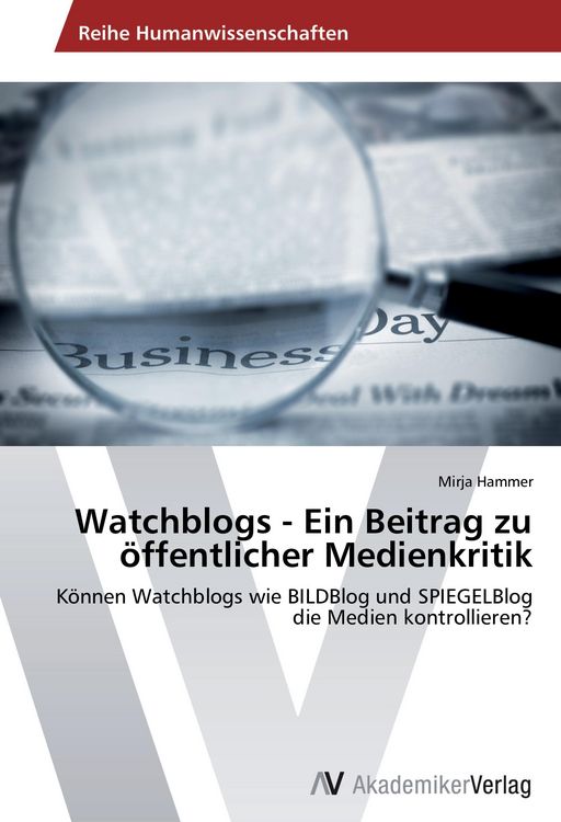 Produktbild: Watchblogs - Ein Beitrag zu &ouml;ffentlicher Medienkritik