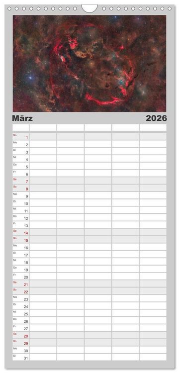 Produktbild: Familienplaner 2026 - Deepsky XVIII mit 5 Spalten (Wandkalender, 21 x 45 cm) CALVENDO