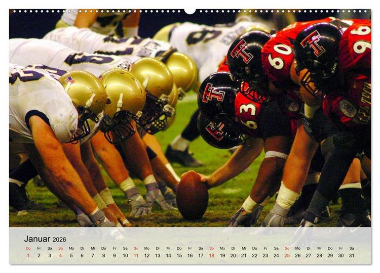 Produktbild: American Football. Nichts f&uuml;r Feiglinge! (hochwertiger Premium Wandkalender 2026 DIN A2 quer), Kunstdruck in Hochglanz