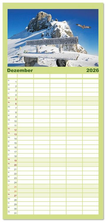 Produktbild: Familienplaner 2026 - MITTENWALD Eine Perle im Oberen Isartal mit 5 Spalten (Wandkalender, 21 x 45 cm) CALVENDO