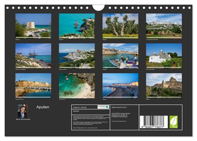 Produktbild: Apulien (Wandkalender 2026 DIN A4 quer), CALVENDO Monatskalender