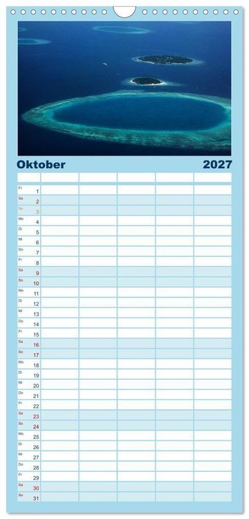 Produktbild: Familienplaner 2027 - Malediven &ndash; Das Paradies im Indischen Ozean III mit 5 Spalten (Wandkalender, 21 x 45 cm) CALVENDO