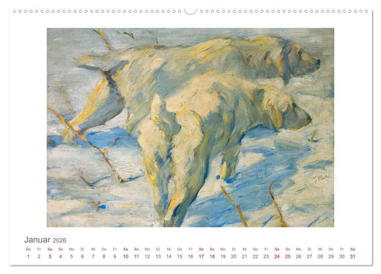 Produktbild: Franz Marc 2026 (hochwertiger Premium Wandkalender 2026 DIN A2 quer), Kunstdruck in Hochglanz