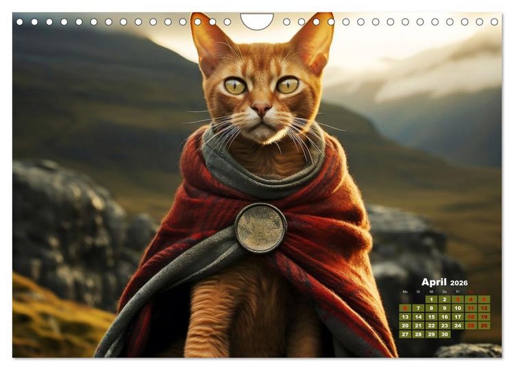Produktbild: Schottische Katzenhelden (Wandkalender 2026 DIN A4 quer), CALVENDO Monatskalender
