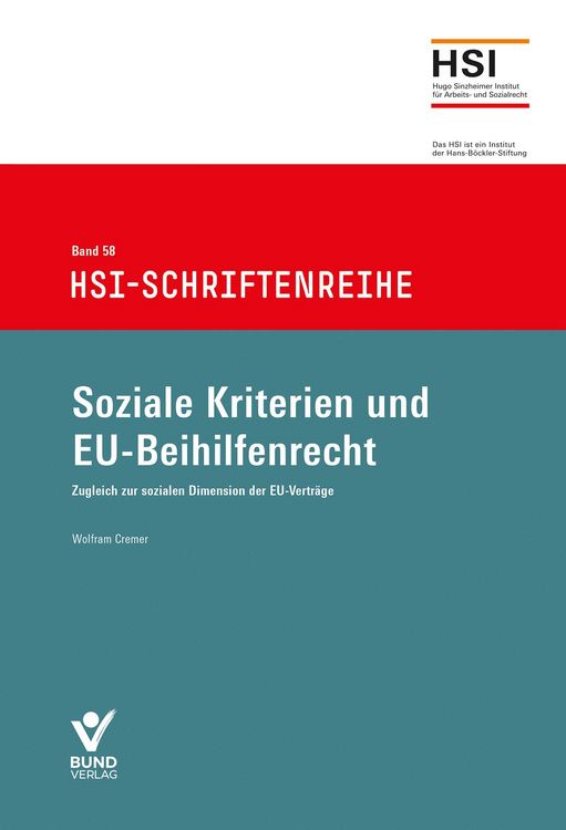 Produktbild: Soziale Kriterien und EU-Beihilfenrecht