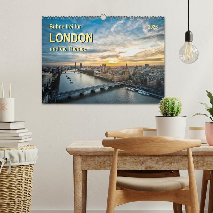 Produktbild: B&uuml;hne frei f&uuml;r London und die Themse (Wandkalender 2026 DIN A3 quer), CALVENDO Monatskalender