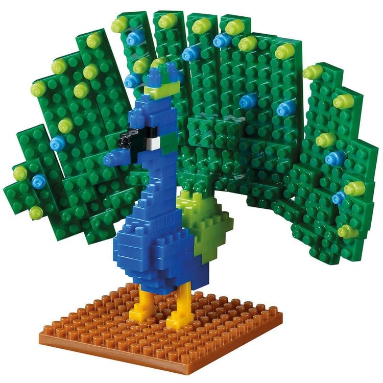 Produktbild: BRIXIES 200279 - Pfau, 3D Konstruktionsbausatz aus Ministeinen, 146 Teile