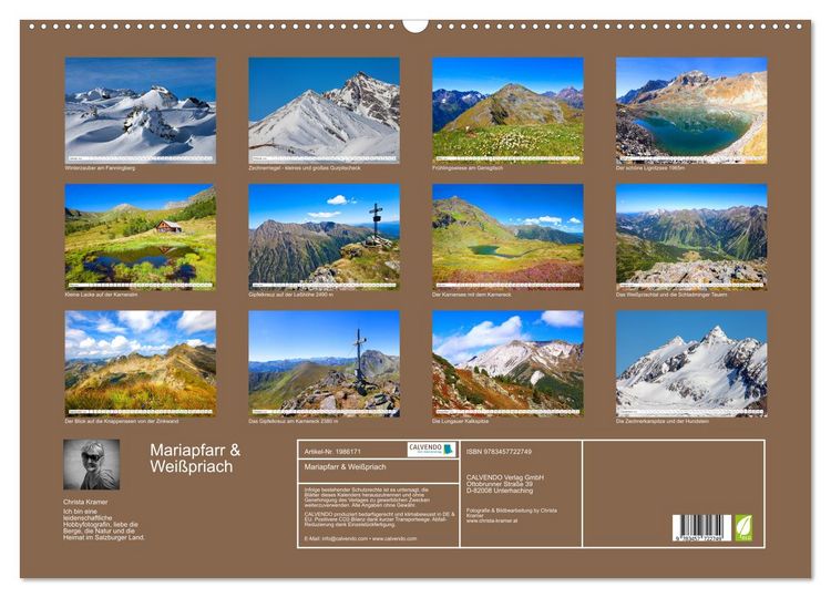 Produktbild: Mariapfarr & Wei&szlig;priach (Wandkalender 2026 DIN A2 quer), CALVENDO Monatskalender