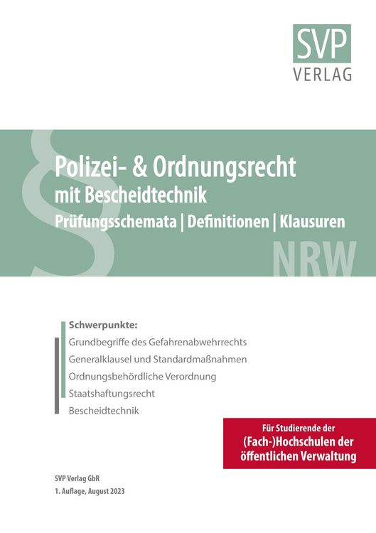Produktbild: Polizei- und Ordnungsrecht