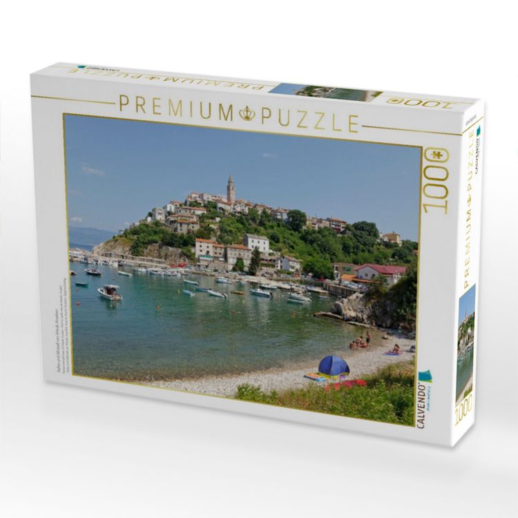 Produktbild: CALVENDO Puzzle Hafen und Altstadt von Vrbnik, Kroatien | 1000 Teile Lege-Gr&ouml;&szlig;e 64x48cm Foto-Puzzle f&uuml;r gl&uuml;ckliche Stunden