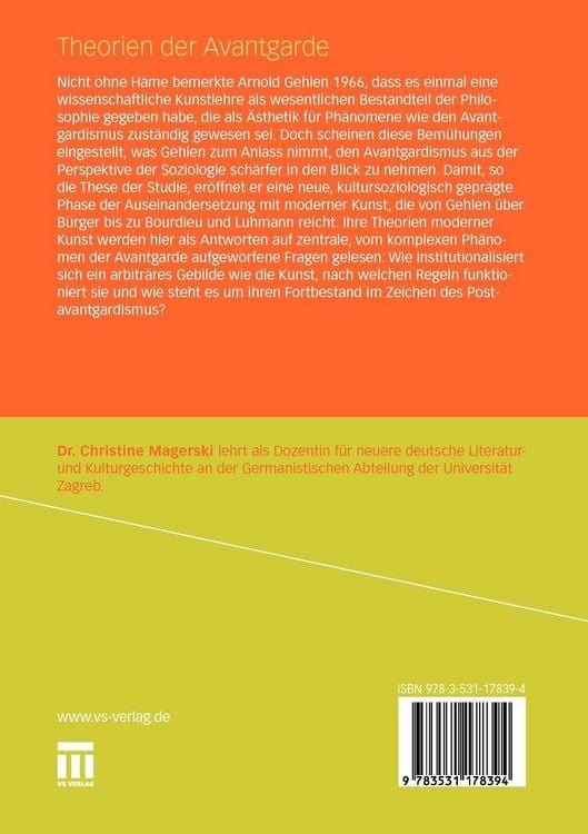 Produktbild: Theorien der Avantgarde