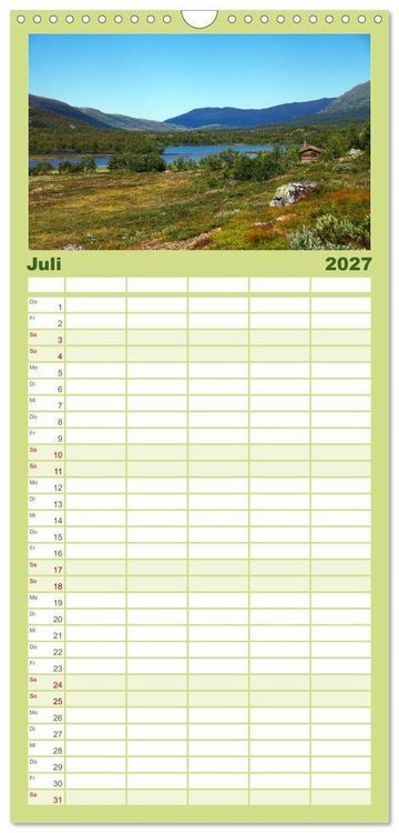 Produktbild: Familienplaner 2027 - Norwegen PUR mit 5 Spalten (Wandkalender, 21 x 45 cm) CALVENDO