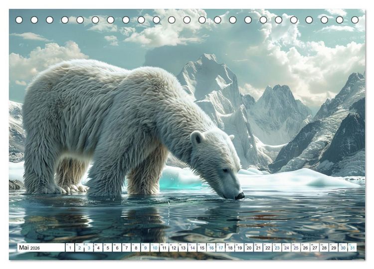 Produktbild: Wei&szlig;e W&auml;chter des Nordens: Ein Jahr im Reich der Eisb&auml;ren (Tischkalender 2026 DIN A5 quer), CALVENDO Monatskalender