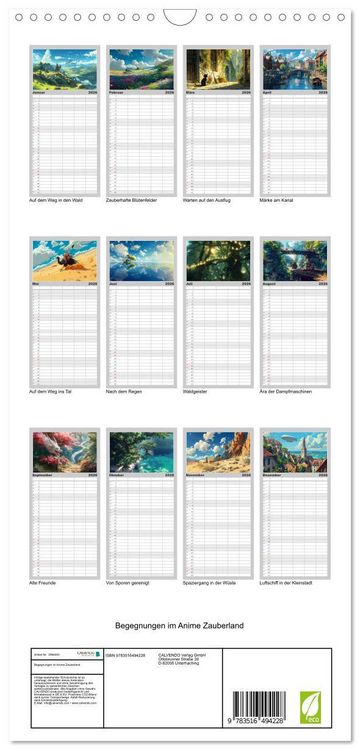 Produktbild: Familienplaner 2026 - Begegnungen im Anime Zauberland mit 5 Spalten (Wandkalender, 21 x 45 cm) CALVENDO