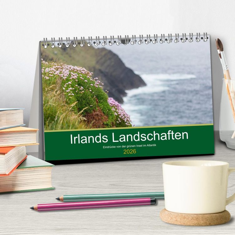 Produktbild: Irlands Landschaften (Tischkalender 2026 DIN A5 quer), CALVENDO Monatskalender