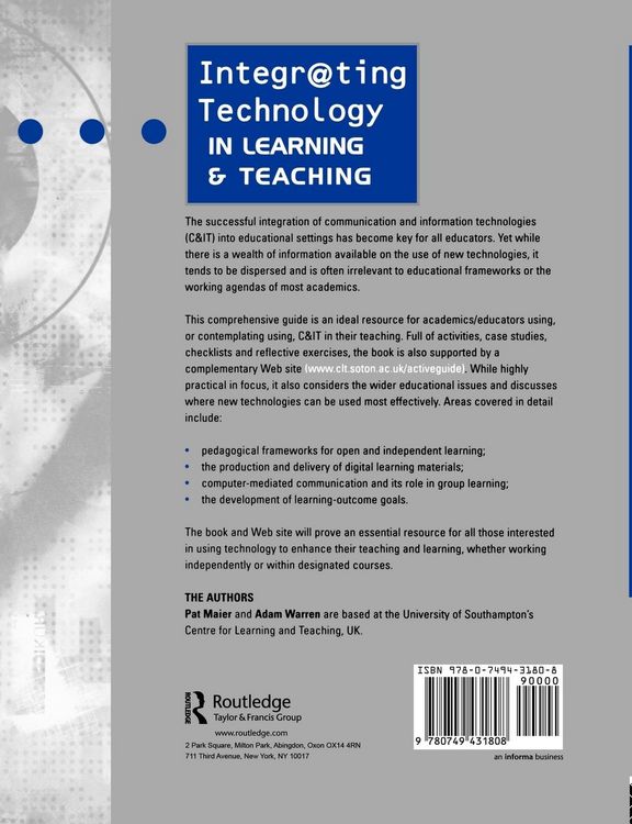 Produktbild: Integr@ting Technology in Learning and Teaching