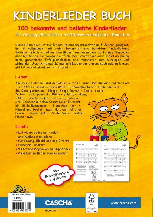 Produktbild: Kinderliederbuch f&uuml;r Gesang, Blockfl&ouml;te und Gitarre in einfachen Tonarten