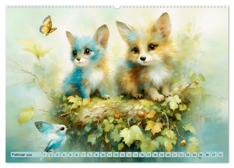 Produktbild: Pelzige s&uuml;&szlig;e Freunde (hochwertiger Premium Wandkalender 2026 DIN A2 quer), Kunstdruck in Hochglanz