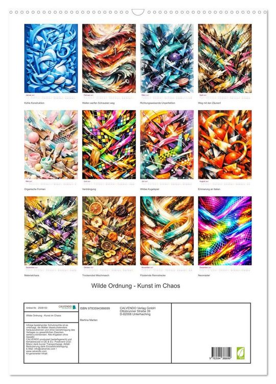 Produktbild: Wilde Ordnung - Kunst im Chaos (Wandkalender 2027 DIN A2 hoch), CALVENDO Monatskalender