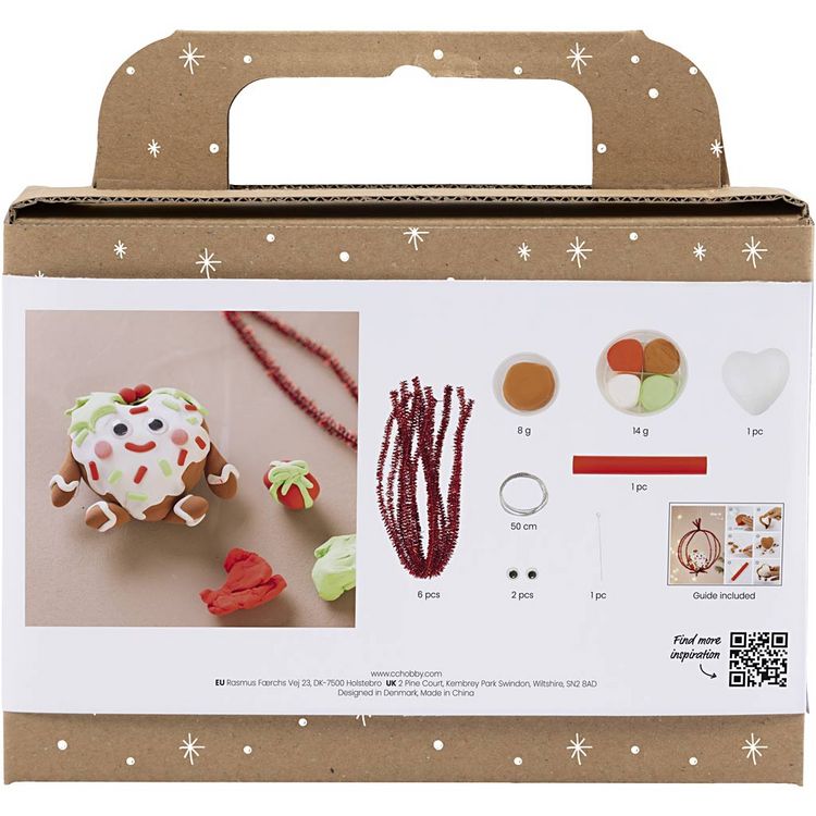 Produktbild: Creativ Company Mini Kreativ Set Modellieren, Herzf&ouml;rmige Weihnachtsfigur, Sortierte Farben
