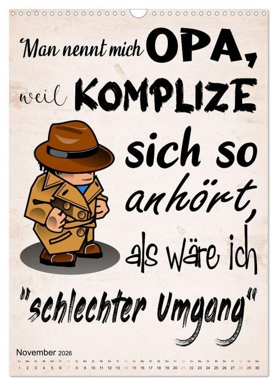 Produktbild: Opa ist der Coolste (Wandkalender 2026 DIN A3 hoch), CALVENDO Monatskalender