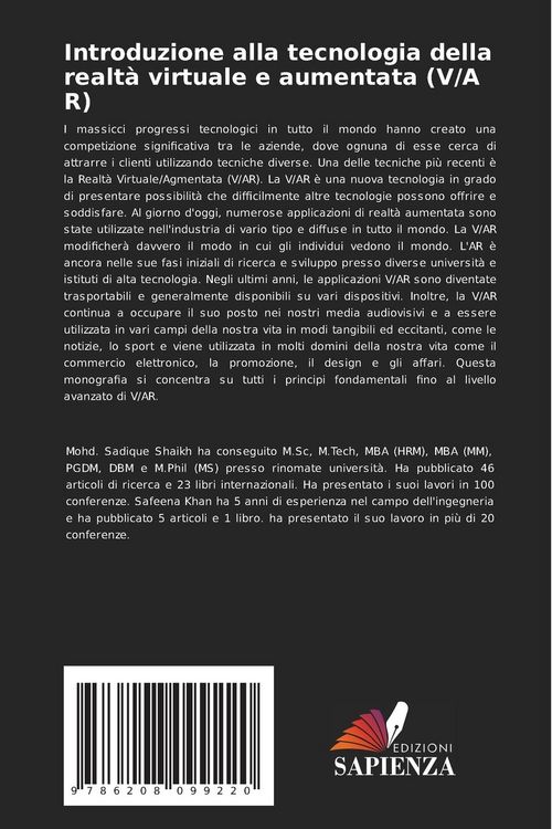 Produktbild: Introduzione alla tecnologia della realt&agrave; virtuale e aumentata (V/A R)