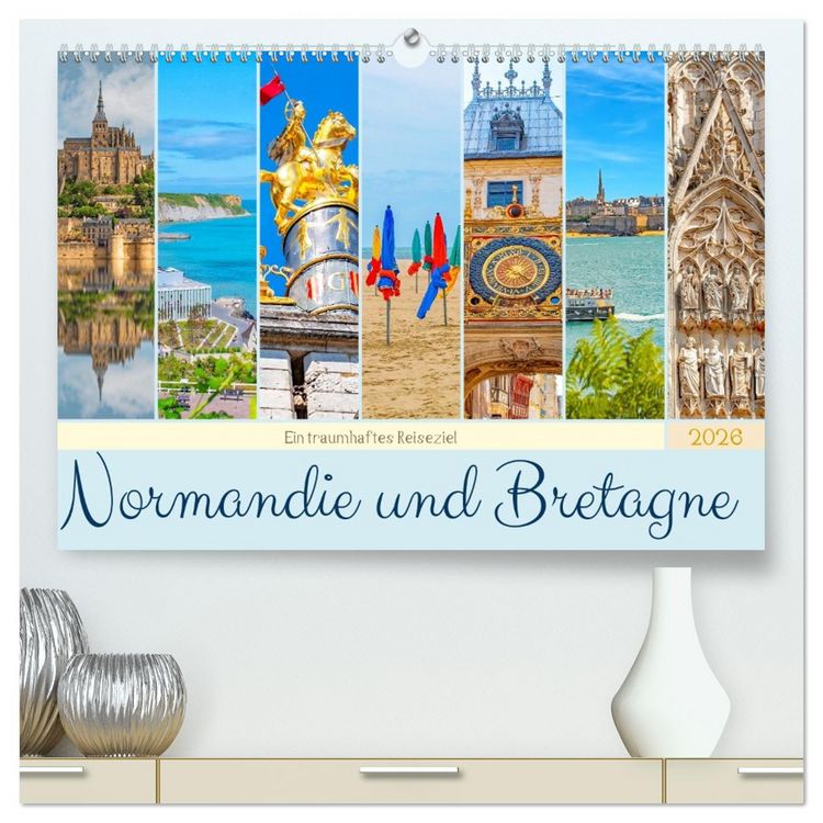 Produktbild: Ein traumhaftes Reiseziel - Normandie und Bretagne (hochwertiger Premium Wandkalender 2026 DIN A2 quer), Kunstdruck in Hochglanz