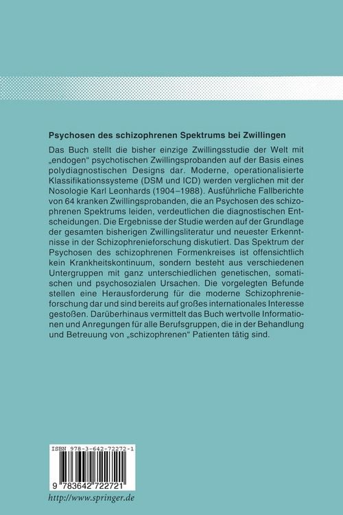 Produktbild: Psychosen des schizophrenen Spektrums bei Zwillingen