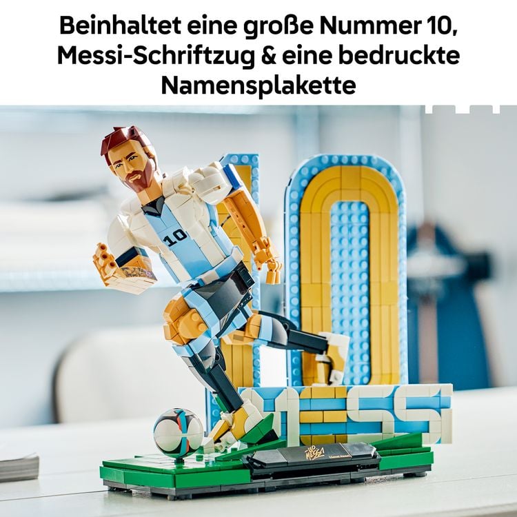 Produktbild: LEGO Editions 43015 Lionel Messi, Fu&szlig;balllegende, Bauset f&uuml;r Kinder; Fu&szlig;ball-Deko