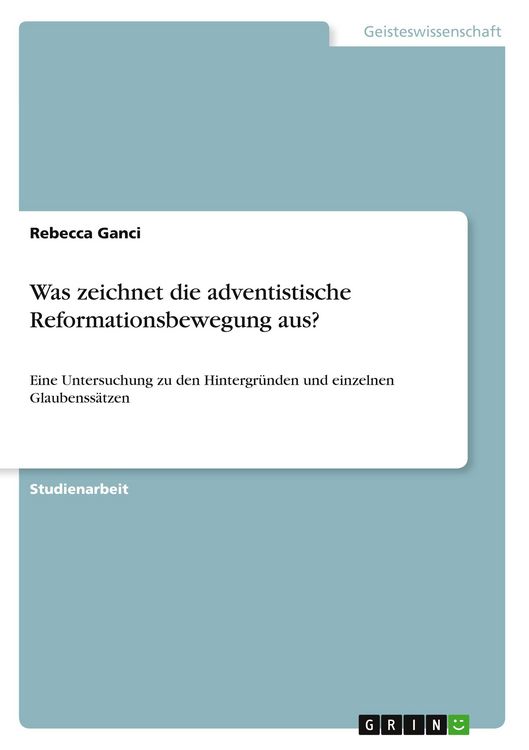 Produktbild: Was zeichnet die adventistische Reformationsbewegung aus?