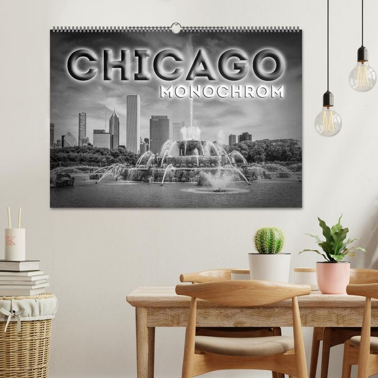 Produktbild: CHICAGO Monochrom (Wandkalender 2026 DIN A2 quer), CALVENDO Monatskalender