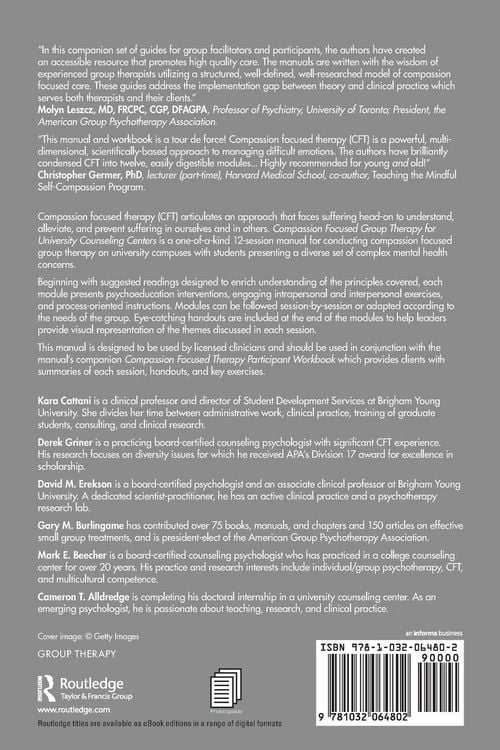 Produktbild: Compassion Focused Group Therapy for University Counseling Centers