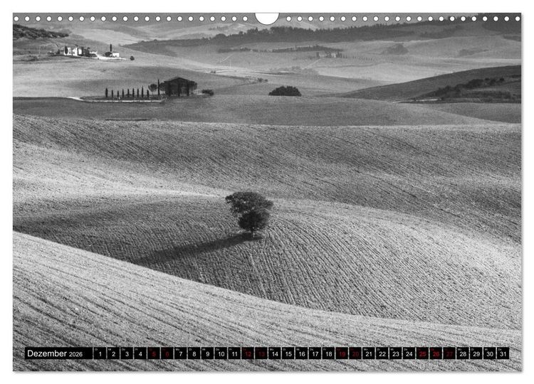 Produktbild: Toscana - monocromatico (Wandkalender 2026 DIN A3 quer), CALVENDO Monatskalender