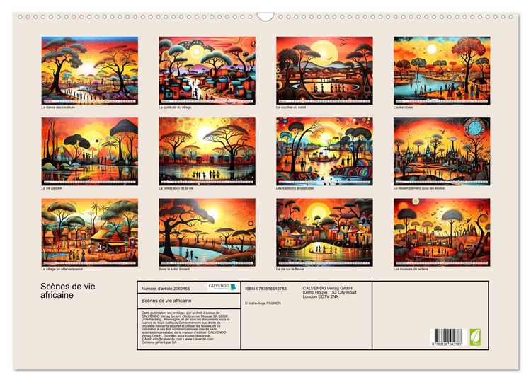 Produktbild: Sc&egrave;nes de vie africaine (Calendrier mural 2026 DIN A2 vertical), CALVENDO calendrier mensuel