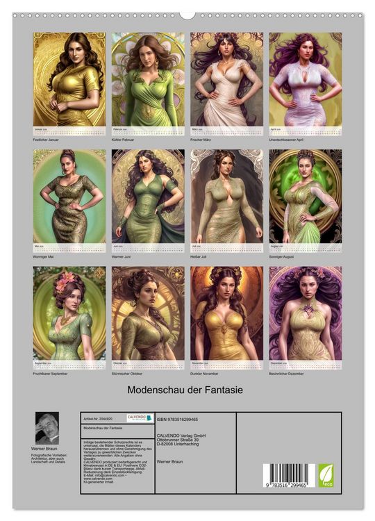 Produktbild: Modenschau der Fantasie (hochwertiger Premium Wandkalender 2026 DIN A2 hoch), Kunstdruck in Hochglanz