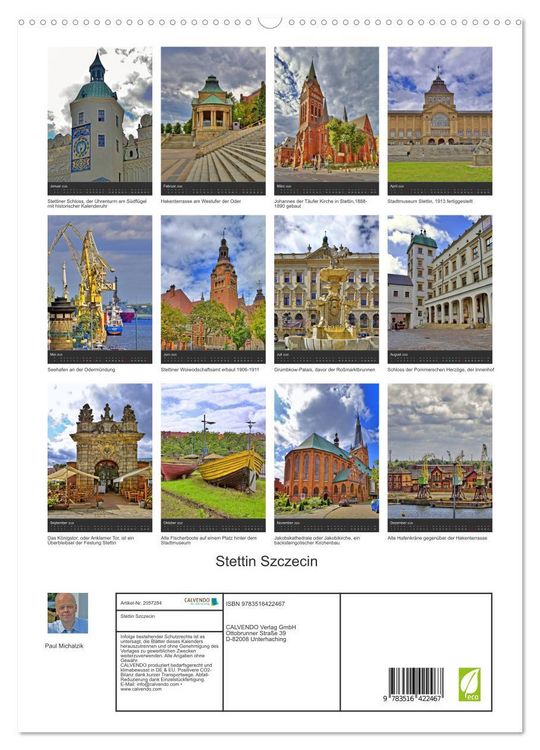 Produktbild: Stettin Szczecin (hochwertiger Premium Wandkalender 2026 DIN A2 hoch), Kunstdruck in Hochglanz