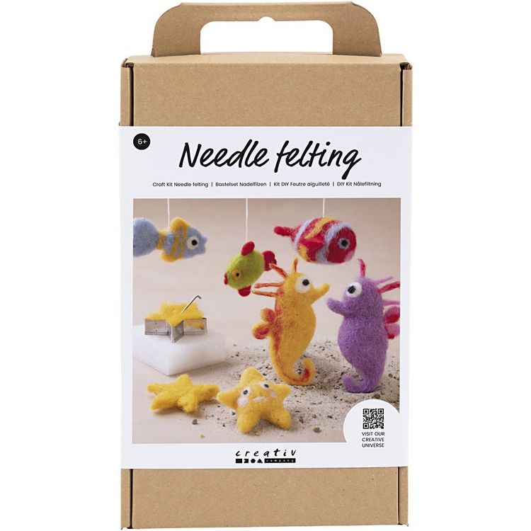 Produktbild: Creativ Company DIY Sets Filz & Fleece Kreativ Set Nadelfilzen, Tiere im Wasser, Kreativ Box