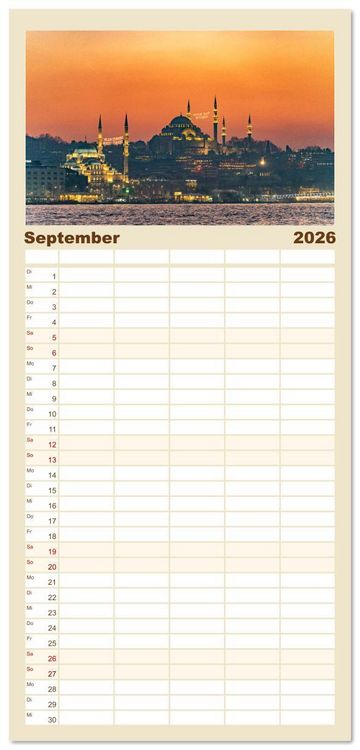 Produktbild: Familienplaner 2026 - T&uuml;rkei - Istanbul mit 5 Spalten (Wandkalender, 21 x 45 cm) CALVENDO