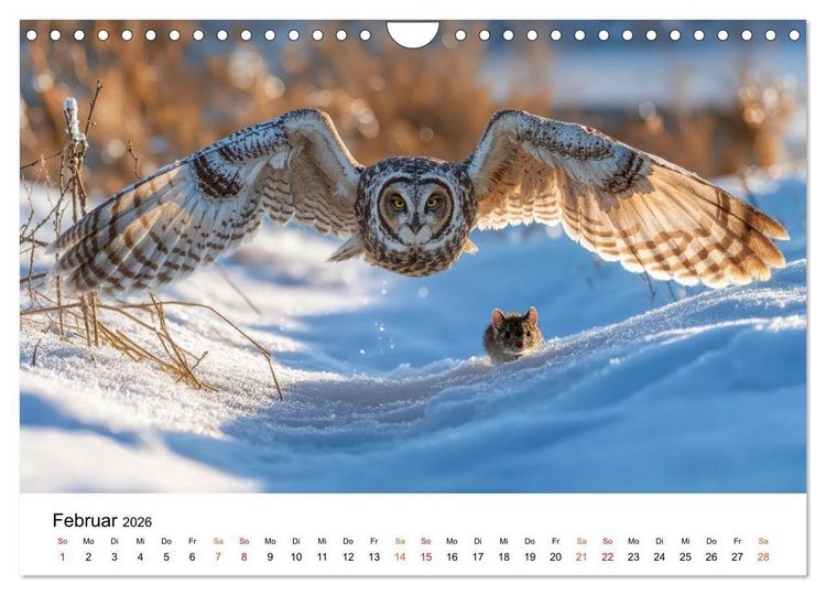 Produktbild: Eulen - Augen der Wildnis (Wandkalender 2026 DIN A4 quer), CALVENDO Monatskalender