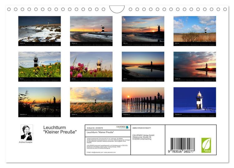 Produktbild: Leuchtturm "Kleiner Preu&szlig;e" (Wandkalender 2026 DIN A4 quer), CALVENDO Monatskalender
