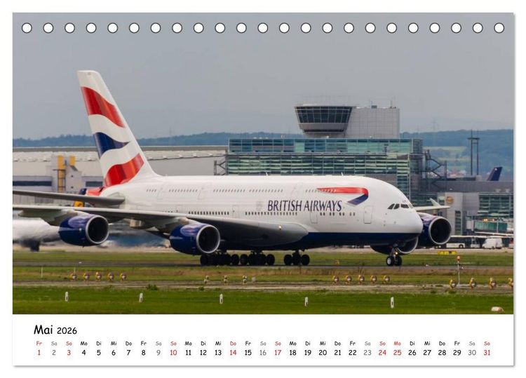 Produktbild: Airliners in Frankfurt (Tischkalender 2026 DIN A5 quer), CALVENDO Monatskalender