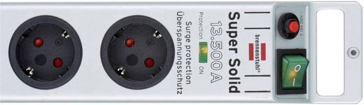 Produktbild: Brennenstuhl 1153340318 &Uuml;berspannungsschutz-Steckdosenleiste Silber Schutzkontakt 1St.
