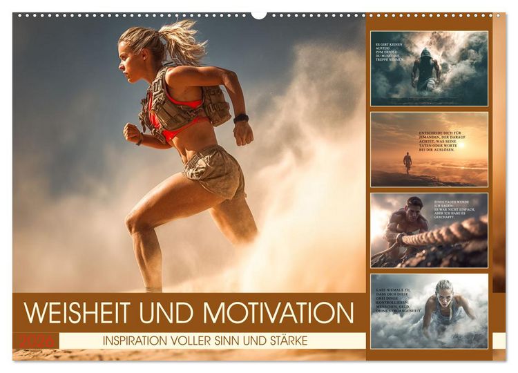 Produktbild: Weisheit und Motivation - Inspiration voller Sinn und St&auml;rke (Wandkalender 2026 DIN A2 quer), CALVENDO Monatskalender
