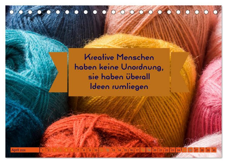 Produktbild: WOLLE Stricken ist eine Passion (Tischkalender 2026 DIN A5 quer), CALVENDO Monatskalender