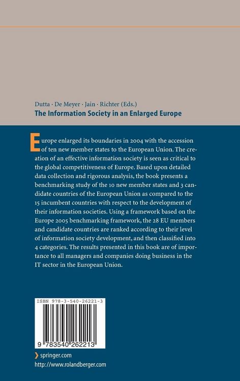 Produktbild: The Information Society in an Enlarged Europe