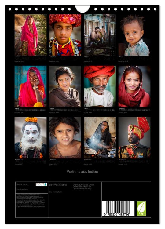 Produktbild: Portraits aus Indien (Wandkalender 2026 DIN A4 hoch), CALVENDO Monatskalender