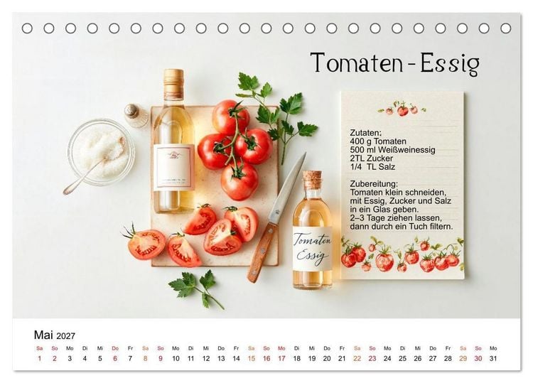 Produktbild: Tomatenzauber - frisch, w&uuml;rzig, selbst gemacht (Tischkalender 2027 DIN A5 quer), CALVENDO Monatskalender
