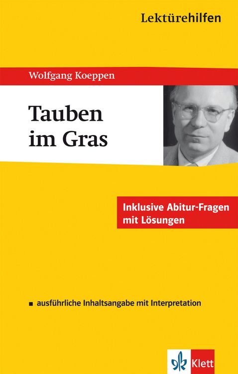 Produktbild: Lekt&uuml;rehilfen Wolfgang Koeppen 'Tauben im Gras'