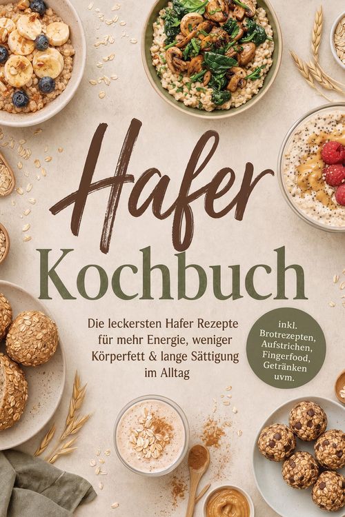 Produktbild: Hafer Kochbuch: Die leckersten Hafer Rezepte f&uuml;r mehr Energie, weniger K&ouml;rperfett & lange S&auml;ttigung im Alltag - inkl. Brotrezepten, Aufstrichen, Finge