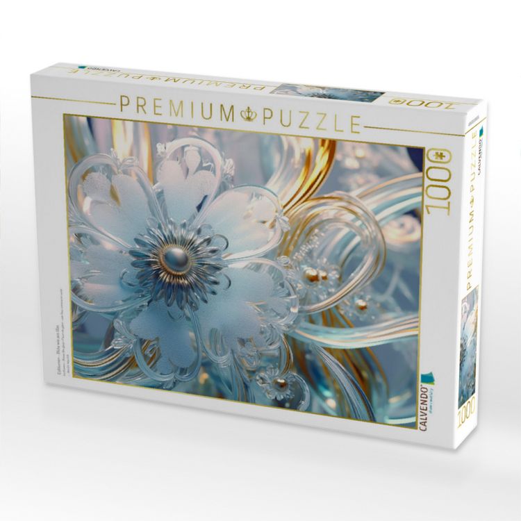 Produktbild: CALVENDO Puzzle Eisblumen - Bl&uuml;te wie aus Glas | 1000 Teile Lege-Gr&ouml;&szlig;e 64x48cm Foto-Puzzle f&uuml;r gl&uuml;ckliche Stunden